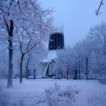 Catholic Cathedral In Snow