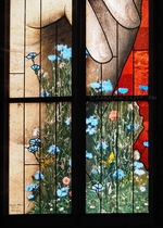 Strasbourg Cathedral Stained Glass Cornflowers